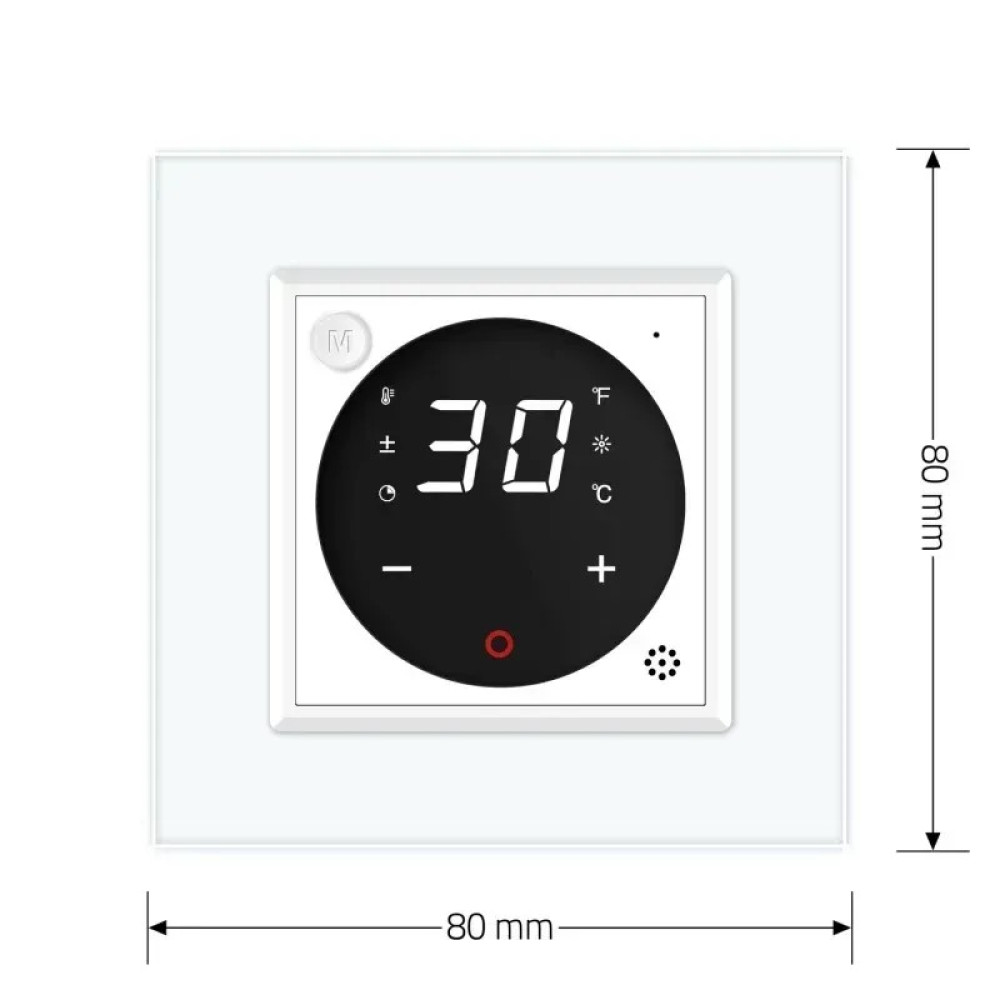 Терморегулятор (термостат) сенсорный программируемый белый LIVOLO со стекляной рамкой VL-C701TM2-11
